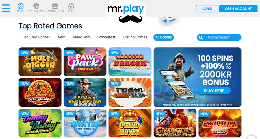 Mr.Play Casino Games Screenshot